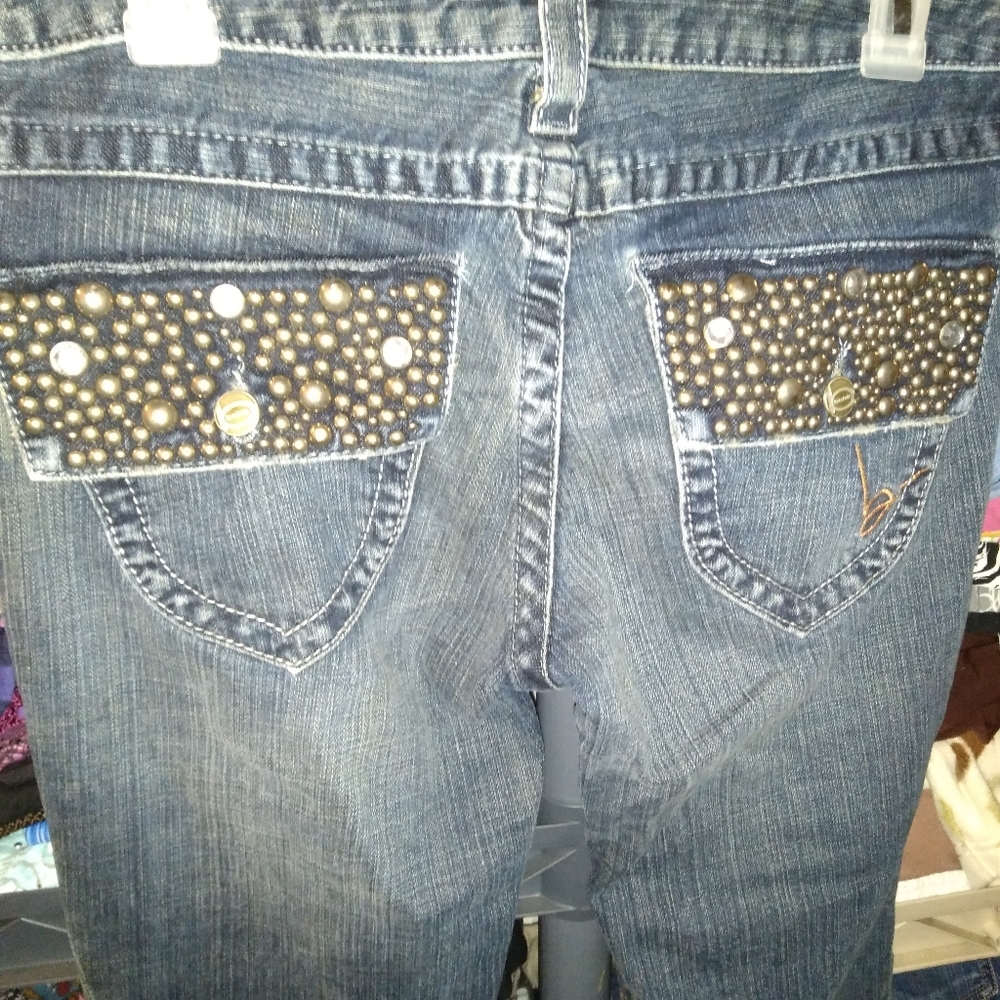 Bebe jeans with heavily embellished pockets
